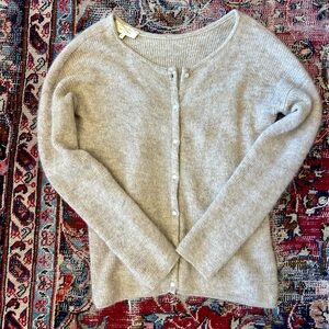 Sezane Gaspard Cardigan in Light Beige